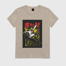 Женская футболка Человек-бензопила Денджи воплощение демона