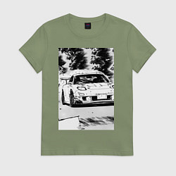 Женская футболка Mazda rx-7 автомобиль гоночный