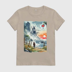 Женская футболка Ghost of Tsushima - watercolor