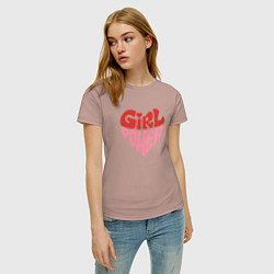 Футболка хлопковая женская Girl Power, цвет: пыльно-розовый — фото 2