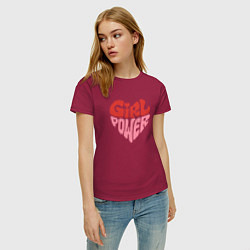 Футболка хлопковая женская Girl Power, цвет: маджента — фото 2