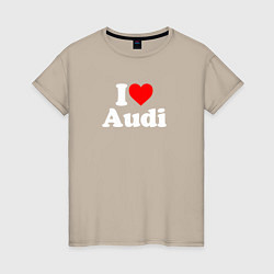 Женская футболка I love Audi