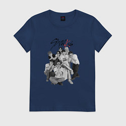 Футболка хлопковая женская Stray Kids 6th Anniversary, цвет: тёмно-синий