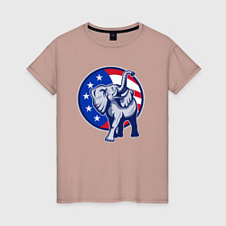 Женская футболка USA elephant