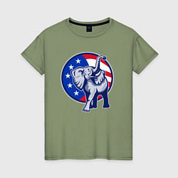 Женская футболка USA elephant