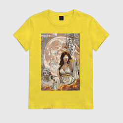 Футболка хлопковая женская Фемида богиня правосудия, цвет: желтый