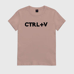Женская футболка Иностранная надпись cntrl v