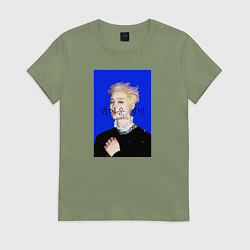 Женская футболка BTS Чимин масло синий