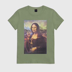 Женская футболка Мона Лиза с кальяном