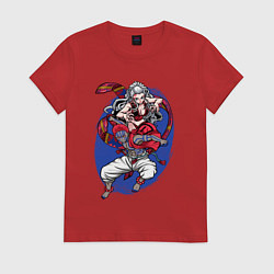 Женская футболка Клинок рассекающий демонов Акадза Даки Высшие Луны