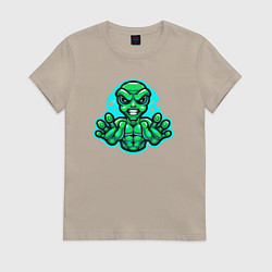 Футболка хлопковая женская Alien power, цвет: миндальный