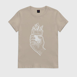 Женская футболка Виски в огне