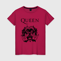 Футболка хлопковая женская Queen - rock dog, цвет: маджента