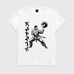 Футболка хлопковая женская Karate fighter, цвет: белый