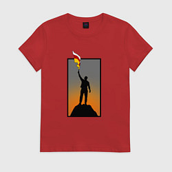 Женская футболка Человек с осетинским флагом