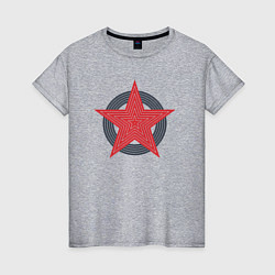 Футболка хлопковая женская Red star symbol, цвет: меланж