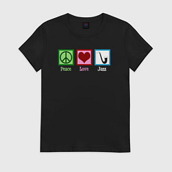 Женская футболка Мир любовь джаз