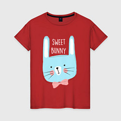 Футболка хлопковая женская Sweet bunny, цвет: красный