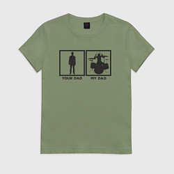 Женская футболка Отец барабанщик