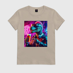 Женская футболка Neon beersaur - neon glow