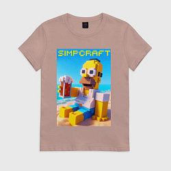 Женская футболка Minecraft and Simpsons collaboration - ai art