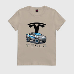 Женская футболка Tesla сybertruck Elon Musk