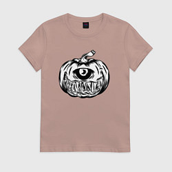 Футболка хлопковая женская Одноглазая тыква, цвет: пыльно-розовый