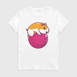 Женская футболка Хомяк баскетболист