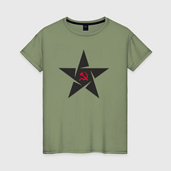 Женская футболка Black star USSR