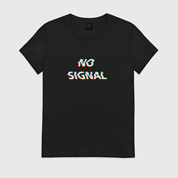 Футболка хлопковая женская No signal neon, цвет: черный