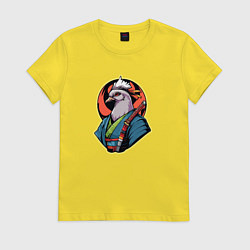 Женская футболка Голубь самурай