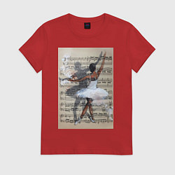 Женская футболка Балет ноты