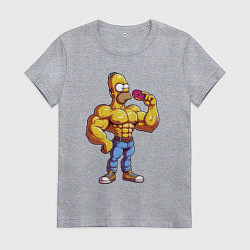 Женская футболка Гомер культурист