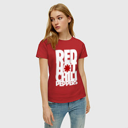 Футболка хлопковая женская RHCP - title and logo, цвет: красный — фото 2