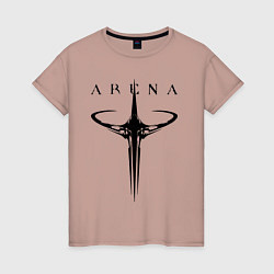 Футболка хлопковая женская Quake arena logo, цвет: пыльно-розовый
