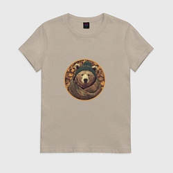 Женская футболка Лого осеннего медведя