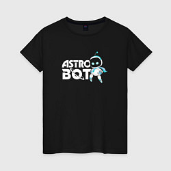 Футболка хлопковая женская Astro Bot - Mascot, цвет: черный