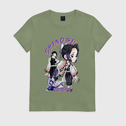 Женская футболка Клинок рассекающий демонов Шинобу Кочо столп