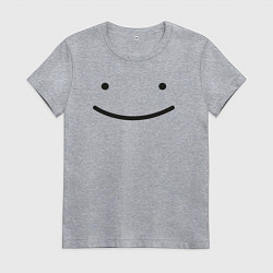 Футболка хлопковая женская Dream smp minecraft, Happy face, цвет: меланж