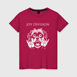 Футболка хлопковая женская Joy Division rock dog, цвет: маджента