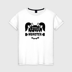 Футболка хлопковая женская Little monster - girl - пара, цвет: белый