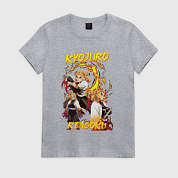 Женская футболка Клинок рассекающий демонов комбо Ренгоку
