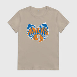 Футболка хлопковая женская Wu-tang knicks, цвет: миндальный