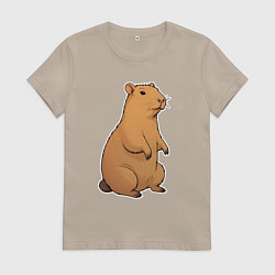 Женская футболка Звери капибара