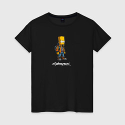 Женская футболка Bart Simpson cyberpunk