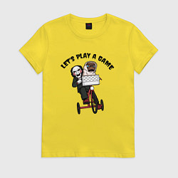 Футболка хлопковая женская Инопланетянин - Пила, цвет: желтый