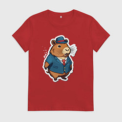 Женская футболка Капибара деловая