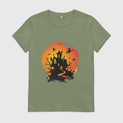 Женская футболка Хэллоуин ведьмин дом