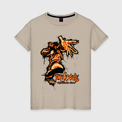 Футболка хлопковая женская Limp Bizkit - graffiti, цвет: миндальный