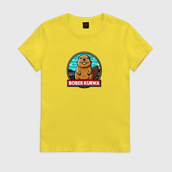 Женская футболка Бобер и надпись
